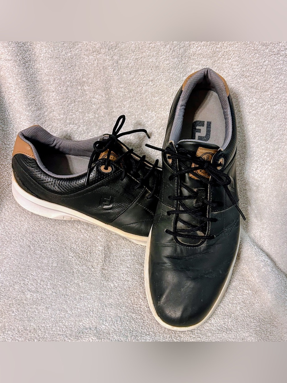 FootJoy Contour Series Mens Golf Shoes 54180 Black Leather Size 12N